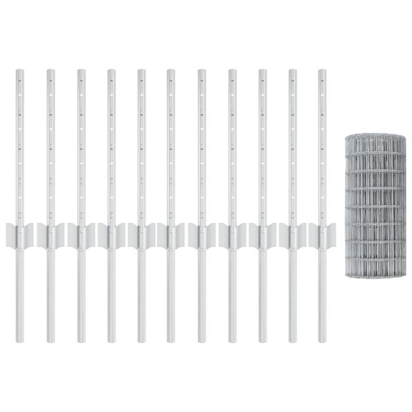 3336191_4.jpg vidaXL Sada záhradných plotov  Sada 2 Pozinkovaná oceľ 25 x 0.4 m Trvácna – Obrázok 4