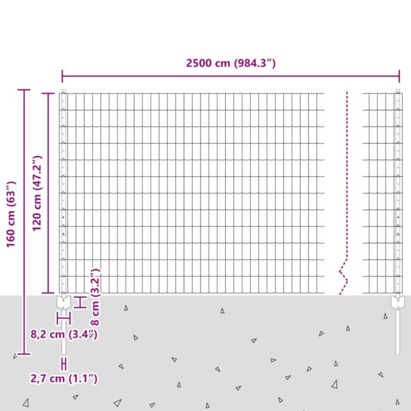 vidaXL euro sada plotov Sada 2 Pozinkovaná oceľ Veľká Pevná Sivý plot – Obrázok 11