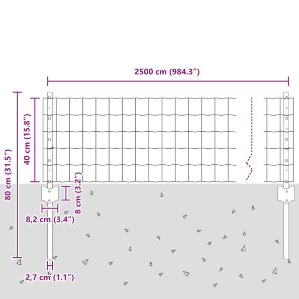 3336199_11.jpg vidaXL Záhradná súprava plotu Súprava 2 Pozinkovaná oceľ 25 x 1 m – Obrázok 11