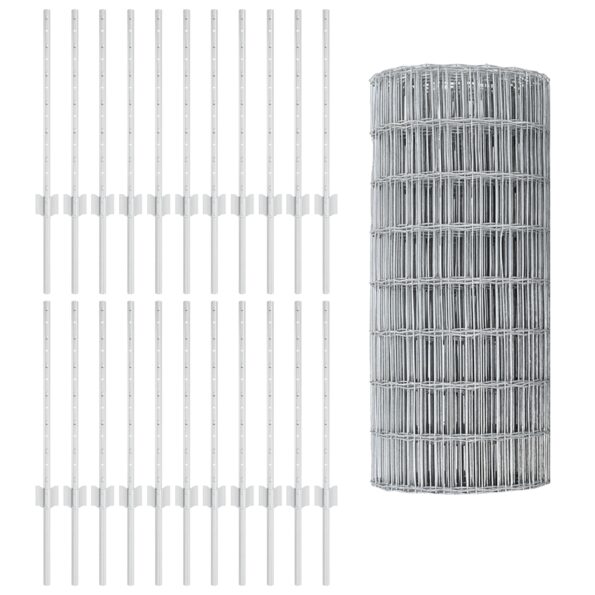 3336209_4.jpg vidaXL Súprava záhradného plotu  Sada 2 Pozinkovaná oceľ 50 x 0.6 m – Obrázok 4