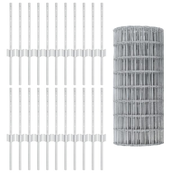 vidaXL Euro plot Sada 2 Pozinkovaná oceľ 50 m x 0.4 m – Obrázok 4