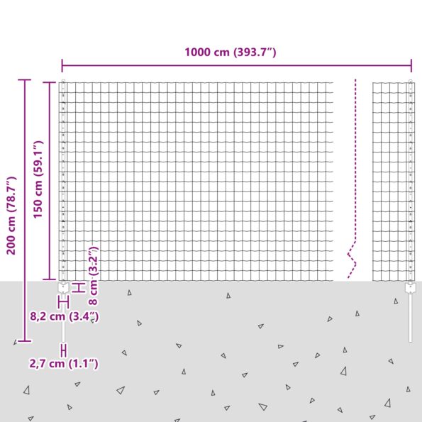 vidaXL Sada záhradných plotov Set 2 Galvanizovaná oceľ 10 x 1.5 m – Obrázok 11
