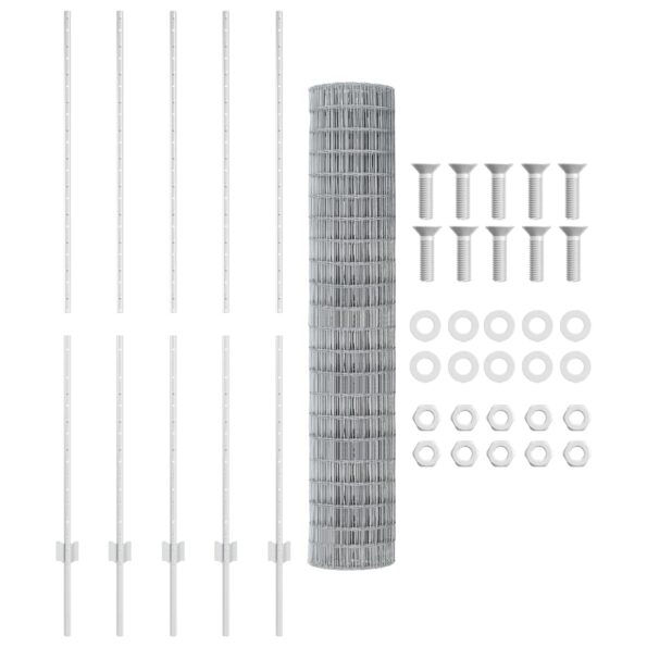 vidaXL Sada záhradných plotov Set 2 Galvanizovaná oceľ 10 x 1.5 m – Obrázok 4