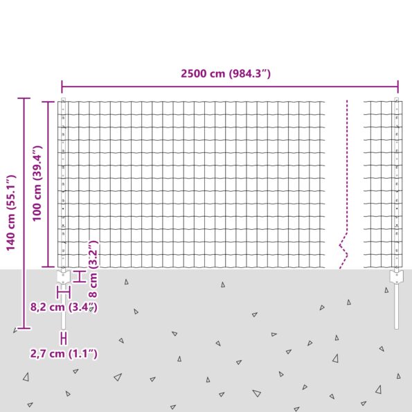 vidaXL Sada plotu Sada 2 ks Pozinkovaná oceľ 25 x 1 m Pevná Sada plotu – Obrázok 11