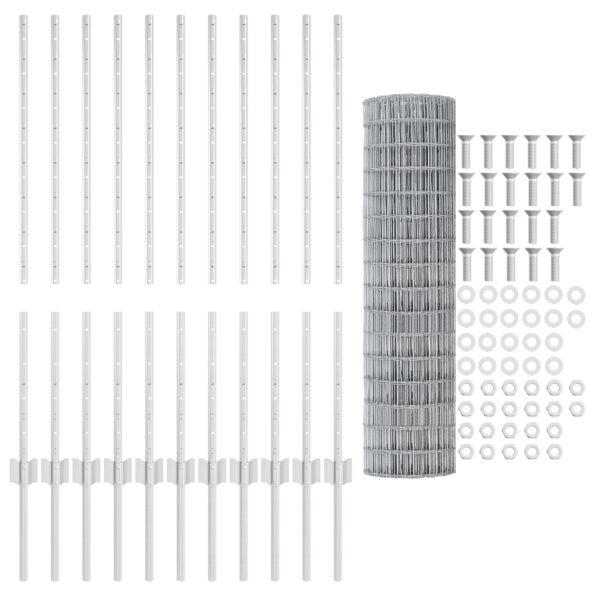 vidaXL Sada plotu Sada 2 ks Pozinkovaná oceľ 25 x 1 m Pevná Sada plotu – Obrázok 4