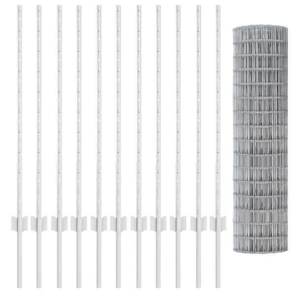 vidaXL Sada plotu Sada 2 ks Pozinkovaná oceľ 25 x 1 m Pevná Sada plotu – Obrázok 5