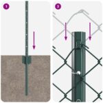 vidaXL Oplotenie  s 10 U stĺpikmi Zelená 0.6x10 m Oceľ – Obrázok 9