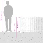 vidaXL Reťazový plot  s 10 U stĺpikmi Zelený 0.8x10 m Oceľ – Obrázok 12