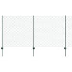 vidaXL retiazkové pletivo s 10 U stĺpikmi Zelené 1,2x10 m Oceľ – Obrázok 2