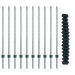 vidaXL retiazkové pletivo s 10 U stĺpikmi Zelené 1,2x10 m Oceľ – Obrázok 5