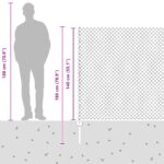 vidaXL Retiazkový plot  s 10 U stĺpmi Zelený 1.4x10 m Oceľ – Obrázok 13