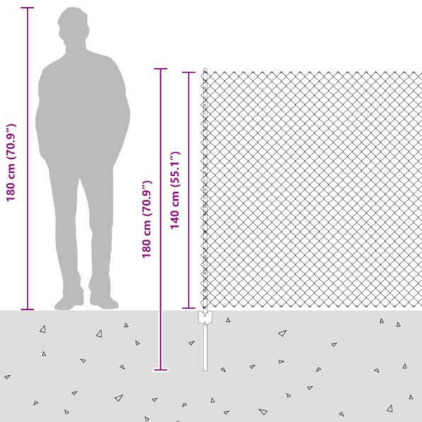 3336234_13.jpg vidaXL Retiazkový plot  s 10 U stĺpmi Zelený 1.4x10 m Oceľ – Obrázok 13