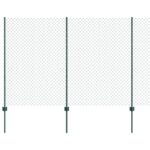 vidaXL Reťazový plot  s 10 U stĺpikmi Zelený 1.5x10 m Oceľ – Obrázok 2