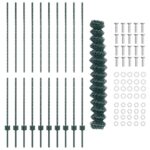 vidaXL Reťazový plot  s 10 U stĺpikmi Zelený 1.5x10 m Oceľ – Obrázok 4