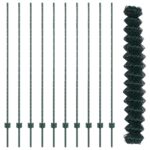 vidaXL Reťazový plot  s 10 U stĺpikmi Zelený 1.5x10 m Oceľ – Obrázok 5