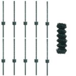 vidaXL Oplotenie z reťazovej väzby s 10 U stĺpikmi Zelené 0.4x10 m Oceľ – Obrázok 4