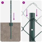 vidaXL Oplotenie z reťazovej väzby s 10 U stĺpikmi Zelené 0.4x10 m Oceľ – Obrázok 9