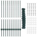 vidaXL Reťazová ohrada  s 10 U stĺpikmi Zelená 1x10 m Oceľ – Obrázok 4