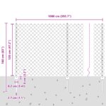 vidaXL Reťazový plot  s 10 U stĺpmi Zelený 1.2x10 m Oceľ – Obrázok 11