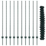 vidaXL Reťazový plot  s 10 U stĺpikmi Zelený 1.4x10 m Oceľ – Obrázok 5