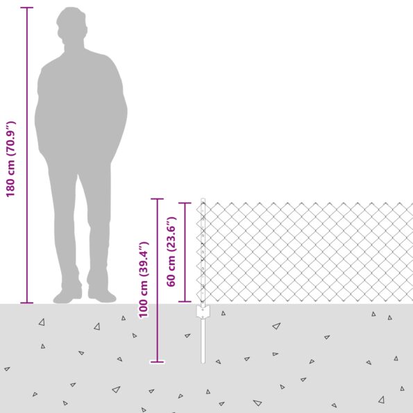 3336250_12.jpg vidaXL reťazový plot s 22 U stĺpikmi Zelený 0.6x25 m Oceľ – Obrázok 12