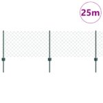 vidaXL reťazový plot s 22 U stĺpikmi Zelený 0.6x25 m Oceľ – Obrázok 3