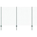 vidaXL Reťazové oplotenie  s 22 U stĺpikmi Zelené 1.4x25 m Oceľ – Obrázok 2