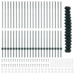 vidaXL Reťazové oplotenie  s 22 U stĺpikmi Zelené 1.4x25 m Oceľ – Obrázok 4