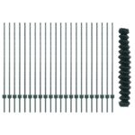 vidaXL Reťazové oplotenie  s 22 U stĺpikmi Zelené 1.4x25 m Oceľ – Obrázok 5