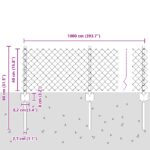vidaXL Retiazkový plot  s 10 U stĺpikmi sivý 0.4x10 m oceľ – Obrázok 10
