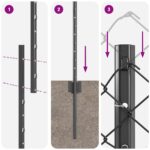 vidaXL Sivý reťazový plot s 20 U stĺpmi 1.2x10 m Oceľ – Obrázok 10