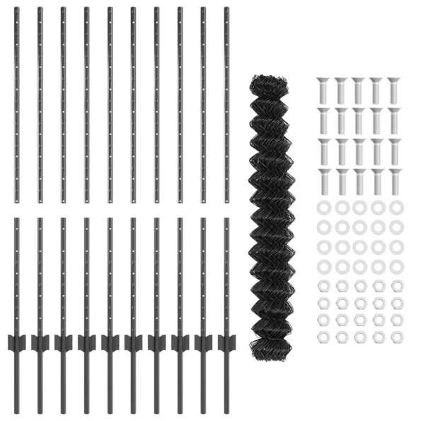 vidaXL Sivý reťazový plot s 20 U stĺpmi 1.2x10 m Oceľ – Obrázok 4