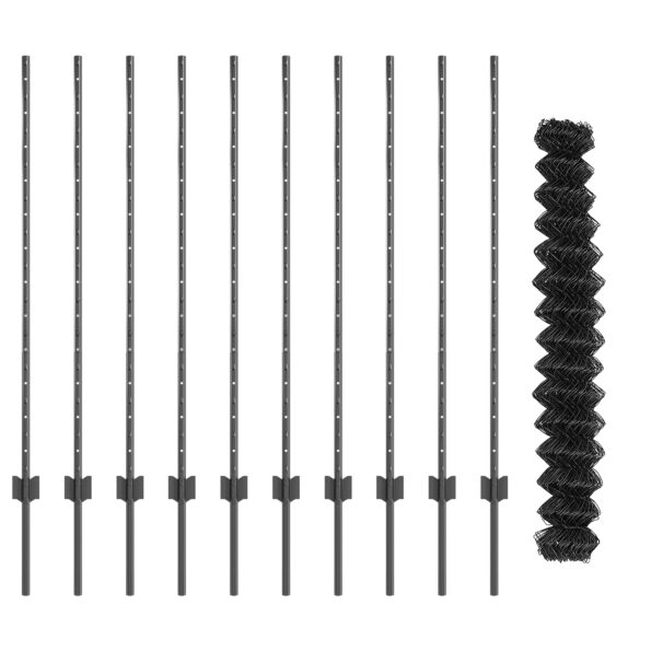 vidaXL Sivý reťazový plot s 20 U stĺpmi 1.2x10 m Oceľ – Obrázok 5