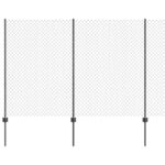 vidaXL reťazový plot so 20 U stĺpikmi sivý 1.6x10 m oceľ – Obrázok 2