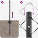 vidaXL Reťazový plot  s 10 U stĺpikmi Sivá 0.4x10 m Oceľ – Obrázok 9