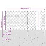 vidaXL Súprava plotu  s 20 U stĺpikmi Sivý 1x10 m Oceľ – Obrázok 11