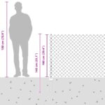 vidaXL Súprava plotu  s 20 U stĺpikmi Sivý 1x10 m Oceľ – Obrázok 13