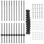 vidaXL Súprava plotu  s 20 U stĺpikmi Sivý 1x10 m Oceľ – Obrázok 4