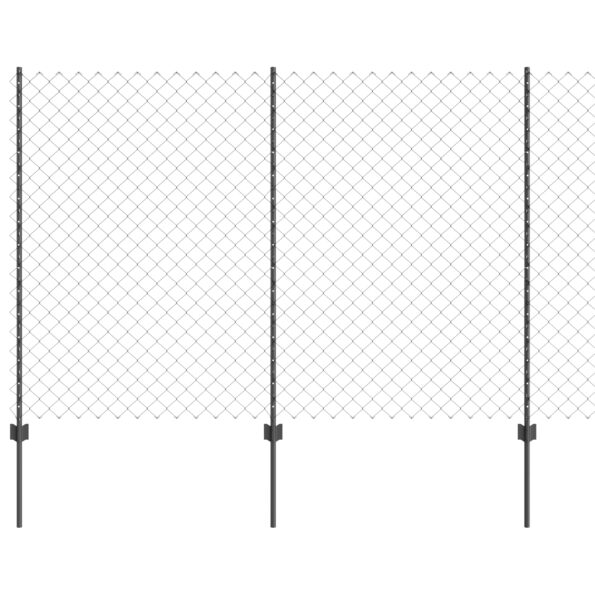 vidaXL retiazkový plot s 20 U stĺpikmi šedý 1.6x10 m oceľ – Obrázok 2