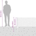 vidaXL Reťazové oplotenie  s 22 U stĺpmi Sivá 0.6x25 m Oceľ – Obrázok 12