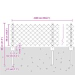 vidaXL Ťahový plot s 22 U stĺpmi Sivá 0.4x25 m Oceľ – Obrázok 10