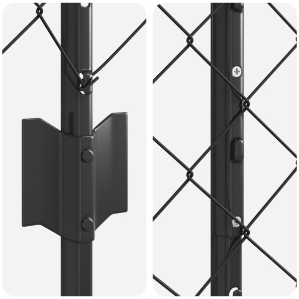 vidaXL Ťahací plot s 44 U stĺpikmi Sivý 1.4x25 m Oceľ – Obrázok 7