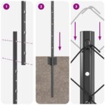 vidaXL Reťazový plot  s 44 U stĺpmi Sivý 1.6x25 m Oceľ – Obrázok 10