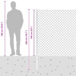 vidaXL Reťazový plot  s 44 U stĺpmi Sivý 1.6x25 m Oceľ – Obrázok 13