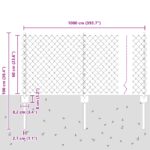 vidaXL Retiazkové oplotenie  so 10 U stĺpikmi Strieborné 0.6x10 m Oceľ – Obrázok 10