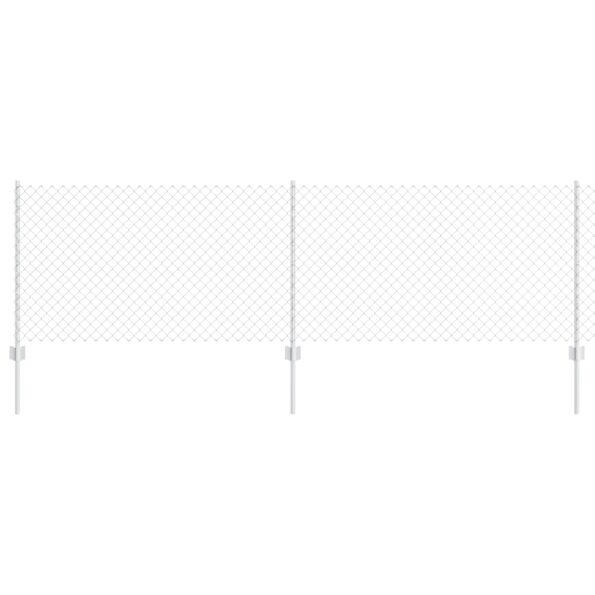 vidaXL Reťazový plot  s 10 U stĺpikmi strieborný 0.8x10 m oceľ – Obrázok 2