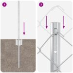 vidaXL Oplotenie z reťazí  s 10 U stĺpikmi strieborné 0.6x10 m oceľ – Obrázok 9