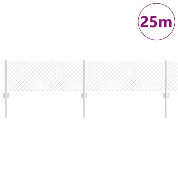 3336301_3.jpg vidaXL Reťazová ohrada  s 22 U stĺpikmi Strieborná 0.4x25 m Oceľ – Obrázok 3