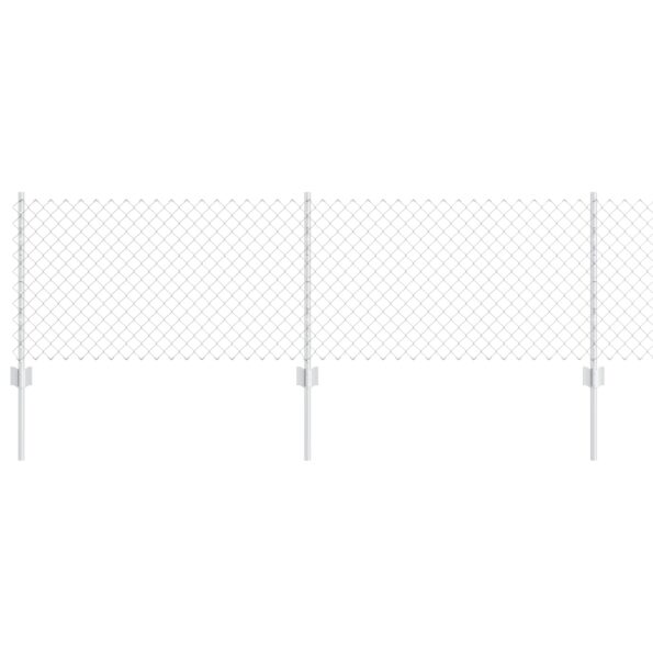 3336302_2.jpg vidaXL Mreža  Chain Link Fence s 22 U stĺpikmi Strieborná 0.6x25 m – Obrázok 2