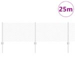 vidaXL Mreža  Chain Link Fence s 22 U stĺpikmi Strieborná 0.6x25 m – Obrázok 3